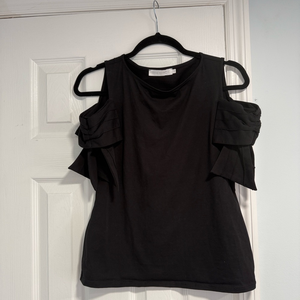 Black Cold Shoulder Top